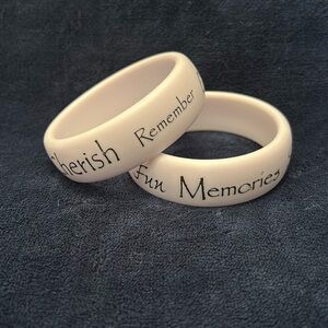 White chunky bangle bracelets